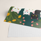 Cats Meetup, Pet Animals Cute Kittens Fall Garden, Halloween Illustration Autumn Quirky Whimsical Painting, Bohemian  Wrapping Paper Gallery Image 2