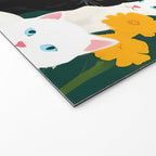 Cats Meetup, Pet Animals Cute Kittens Fall Garden, Halloween Illustration Autumn Quirky Whimsical Painting, Bohemian  Welcome Mat Gallery Image 2