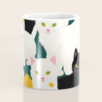 Cats Meetup, Pet Animals Cute Kittens Fall Garden, Halloween Illustration Autumn Quirky Whimsical Painting, Bohemian  Coffee Mug Gallery Image 4