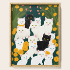 Cats Meetup, Pet Animals Cute Kittens Fall Garden, Halloween Illustration Autumn Quirky Whimsical Painting, Bohemian  Serving Tray Gallery Image 1