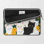 Cats Meetup, Pet Animals Cute Kittens Fall Garden, Halloween Illustration Autumn Quirky Whimsical Painting, Bohemian  Laptop Sleeve Gallery Image 2