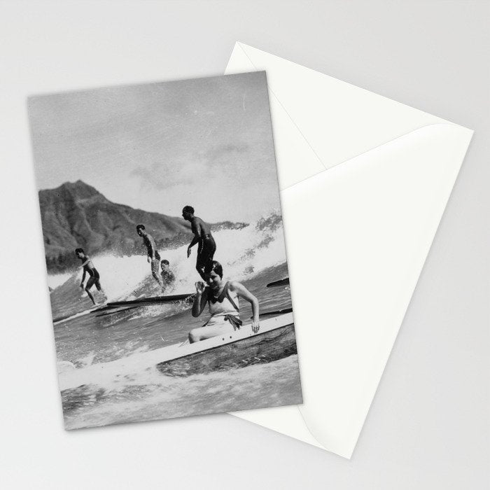 Vintage Surfing Hawaii Stationery Card Gallery Image 2
