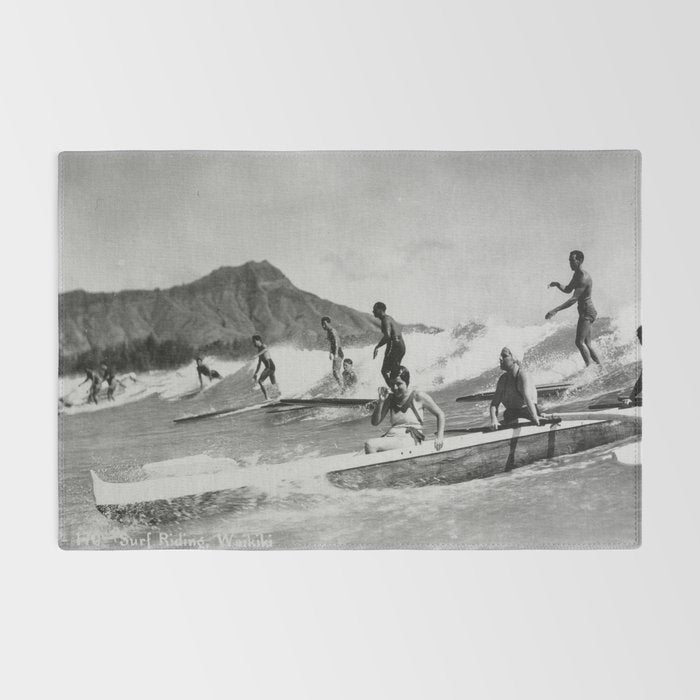 Vintage Surfing Hawaii Rug Gallery Image 2