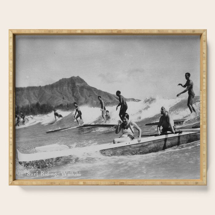 Vintage Surfing Hawaii Serving Tray Gallery Image 1