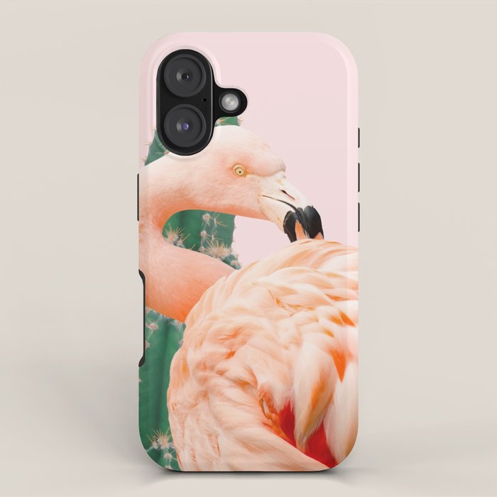 Flamingo & Cactus #society6 #decor #buyart iPhone Case Gallery Image 1