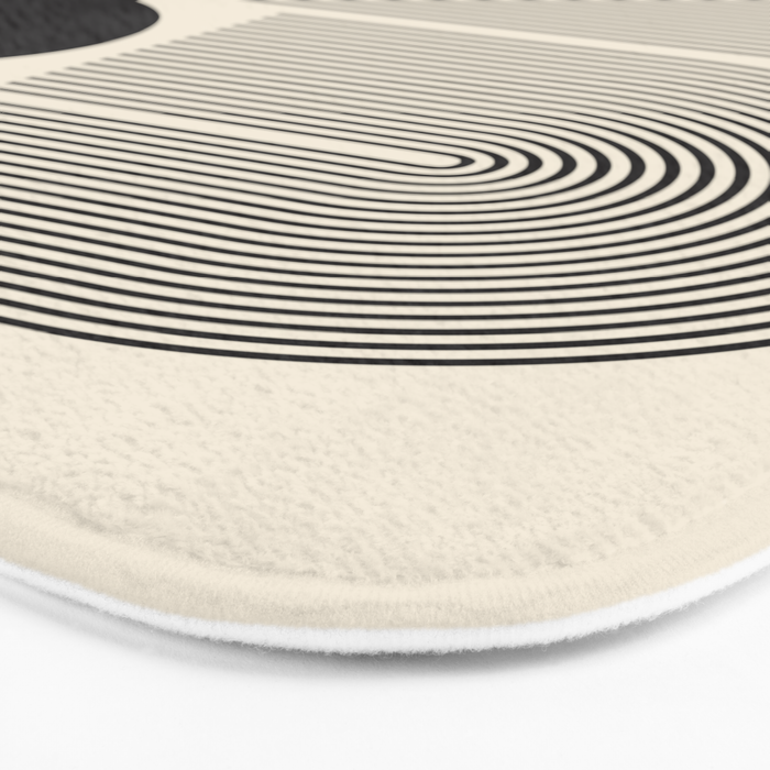 Abstraction_BLACK_LINE_DOT_POP_ART_Minimalism_004D Bath Mat Gallery Image 3