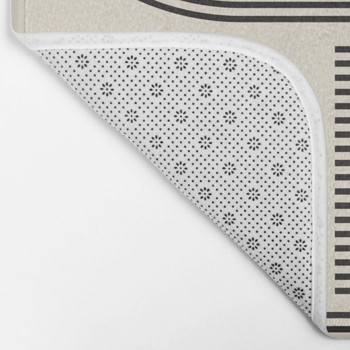 Abstraction_BLACK_LINE_DOT_POP_ART_Minimalism_004D Bath Mat Gallery Image 2