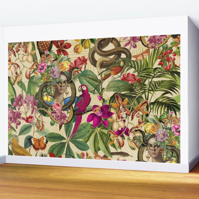 Snake Princess Tropical Jungle Vibes Multicolor  Wall Mural Gallery Image 2