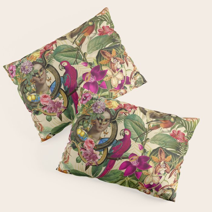 Snake Princess Tropical Jungle Vibes Multicolor  Pillow Sham Gallery Image 3