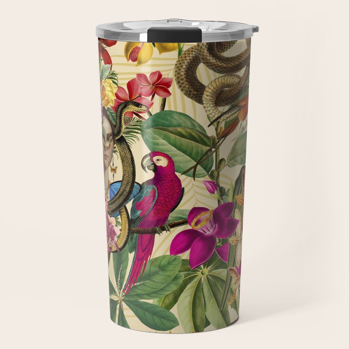Snake Princess Tropical Jungle Vibes Multicolor  Travel Mug Gallery Image 1