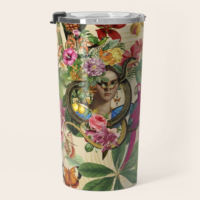 Snake Princess Tropical Jungle Vibes Multicolor  Travel Mug Gallery Image 3