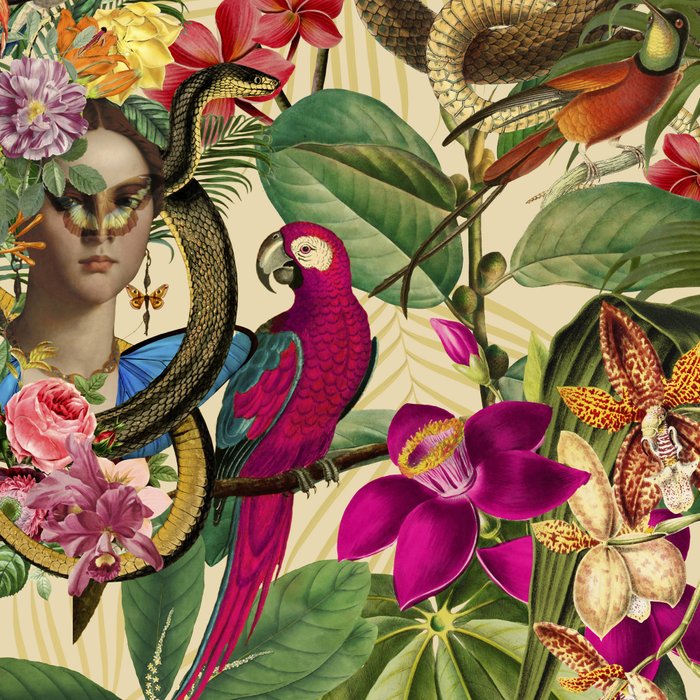 Snake Princess Tropical Jungle Vibes Multicolor  Coffee Mug Gallery Image 2