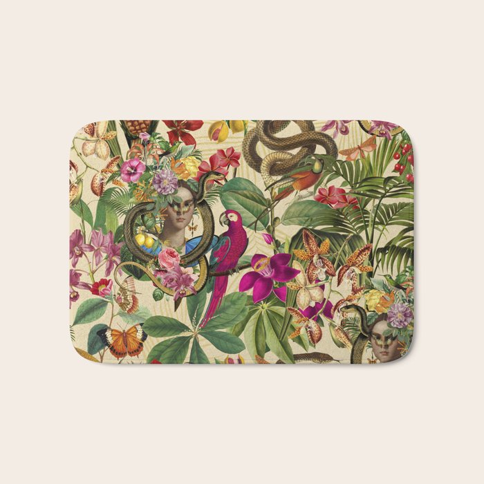 Snake Princess Tropical Jungle Vibes Multicolor  Bath Mat Gallery Image 1