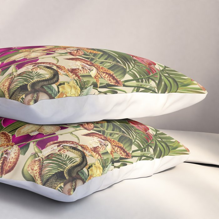 Snake Princess Tropical Jungle Vibes Multicolor  Pillow Sham Gallery Image 3