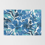 Tropical watercolor flower nature art pattern Rug Gallery Image 2