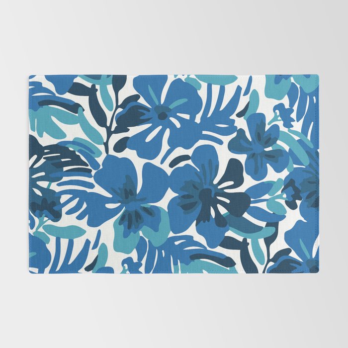 Tropical watercolor flower nature art pattern Rug Gallery Image 2