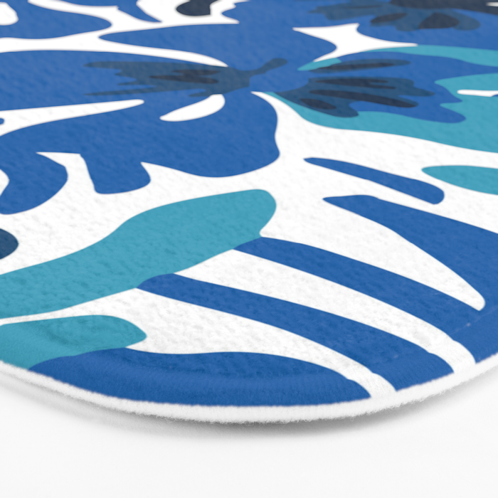 Tropical watercolor flower nature art pattern Bath Mat Gallery Image 3