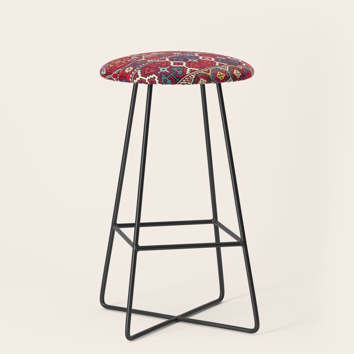 Armenian Vintage Rug Print Stool Gallery Image 1
