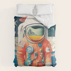 The Outsider Syndrome, Astronaut Space Travel Galaxy Surrealism, Individuality Blush Photography Plants Mars Moon Eclectic Concept Comforter Gallery Image 6