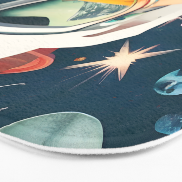 The Outsider Syndrome, Astronaut Space Travel Galaxy Surrealism, Individuality Blush Photography Plants Mars Moon Eclectic Concept Bath Mat Gallery Image 3