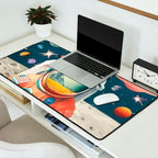 The Outsider Syndrome, Astronaut Space Travel Galaxy Surrealism, Individuality Blush Photography Plants Mars Moon Eclectic Concept Desk Mat Gallery Image 2