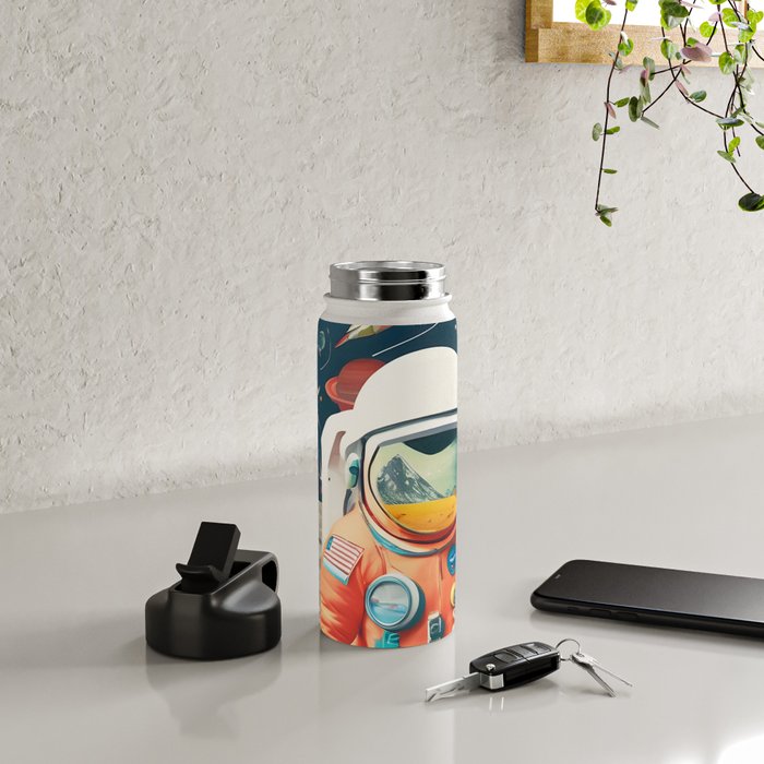 The Outsider Syndrome, Astronaut Space Travel Galaxy Surrealism, Individuality Blush Photography Plants Mars Moon Eclectic Concept Water Bottle Gallery Image 4