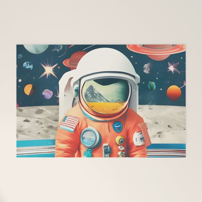 The Outsider Syndrome, Astronaut Space Travel Galaxy Surrealism, Individuality Blush Photography Plants Mars Moon Eclectic Concept Welcome Mat Gallery Image 1