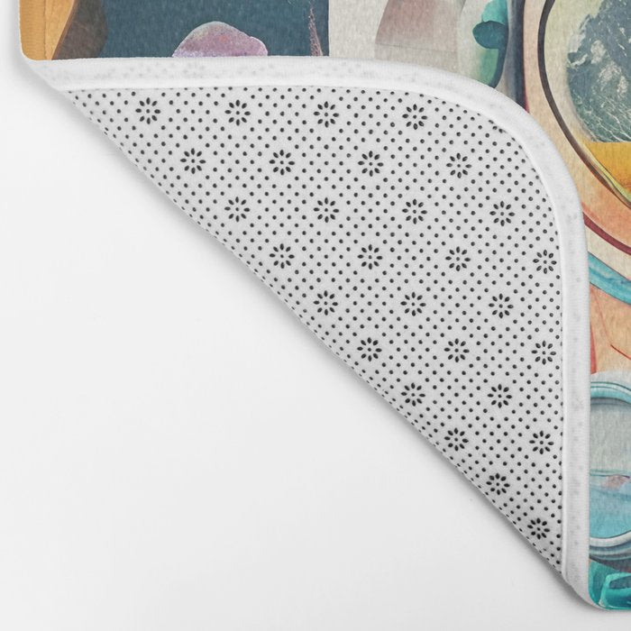 The Outsider Syndrome, Astronaut Space Travel Galaxy Surrealism, Individuality Blush Photography Plants Mars Moon Eclectic Concept Bath Mat Gallery Image 2