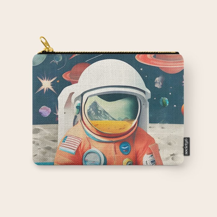 The Outsider Syndrome, Astronaut Space Travel Galaxy Surrealism, Individuality Blush Photography Plants Mars Moon Eclectic Concept Carry All Pouch Gallery Image 1