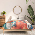 The Outsider Syndrome, Astronaut Space Travel Galaxy Surrealism, Individuality Blush Photography Plants Mars Moon Eclectic Concept Comforter Gallery Image 3