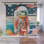 The Outsider Syndrome, Astronaut Space Travel Galaxy Surrealism, Individuality Blush Photography Plants Mars Moon Eclectic Concept Wall Mural Gallery Image 1