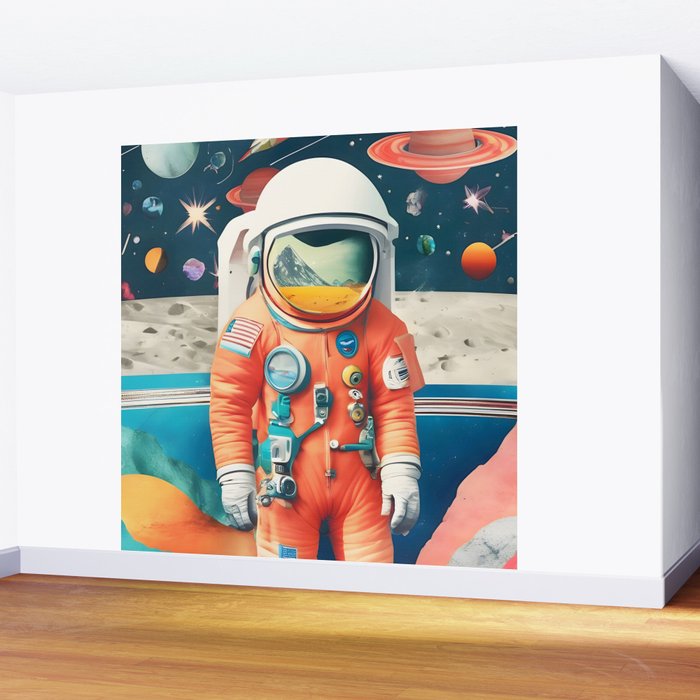 The Outsider Syndrome, Astronaut Space Travel Galaxy Surrealism, Individuality Blush Photography Plants Mars Moon Eclectic Concept Wall Mural Gallery Image 2