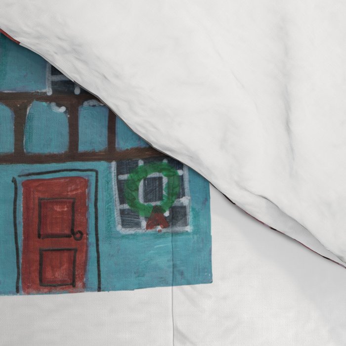 Skiing Winter Village Comforter Gallery Image 4