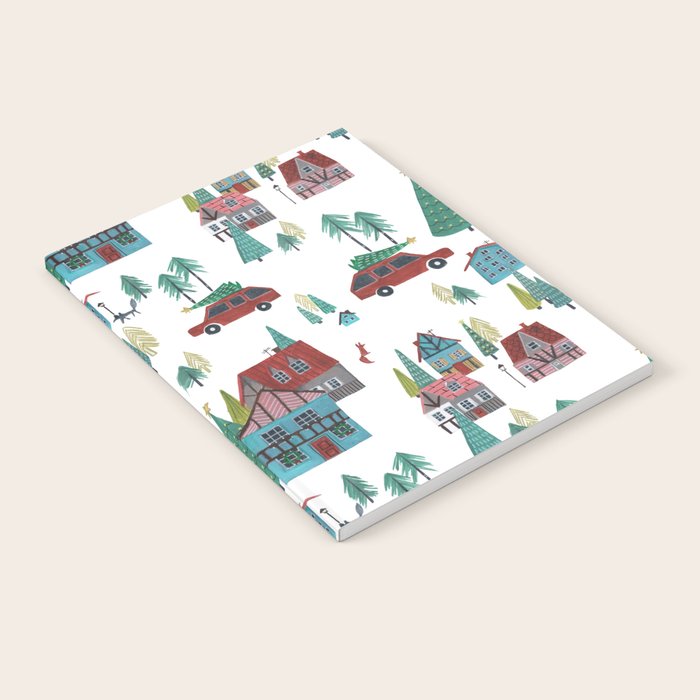 Skiing Winter Village Notebook Gallery Image 1