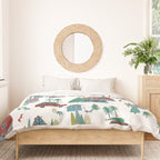Skiing Winter Village Duvet Cover Gallery Image 3