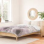 Floral Watercolor, Purple and Gray Duvet Cover Gallery Image 2