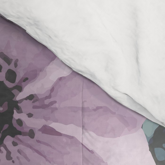 Floral Watercolor, Purple and Gray Comforter Gallery Image 4