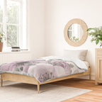 Floral Watercolor, Purple and Gray Duvet Cover Gallery Image 2