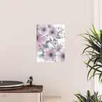 Floral Watercolor, Purple and Gray Poster Gallery Image 2