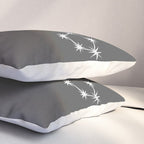 Pisces Zodiac Star Constellation Line Art Grey Pillow Sham Gallery Image 3