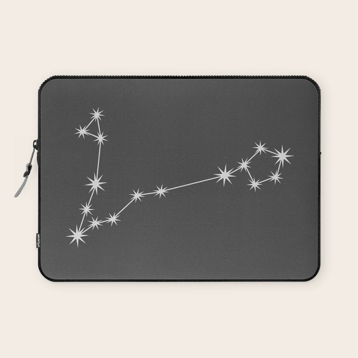 Pisces Zodiac Star Constellation Line Art Grey Laptop Sleeve Gallery Image 1