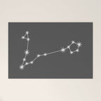 Pisces Zodiac Star Constellation Line Art Grey Welcome Mat Gallery Image 1