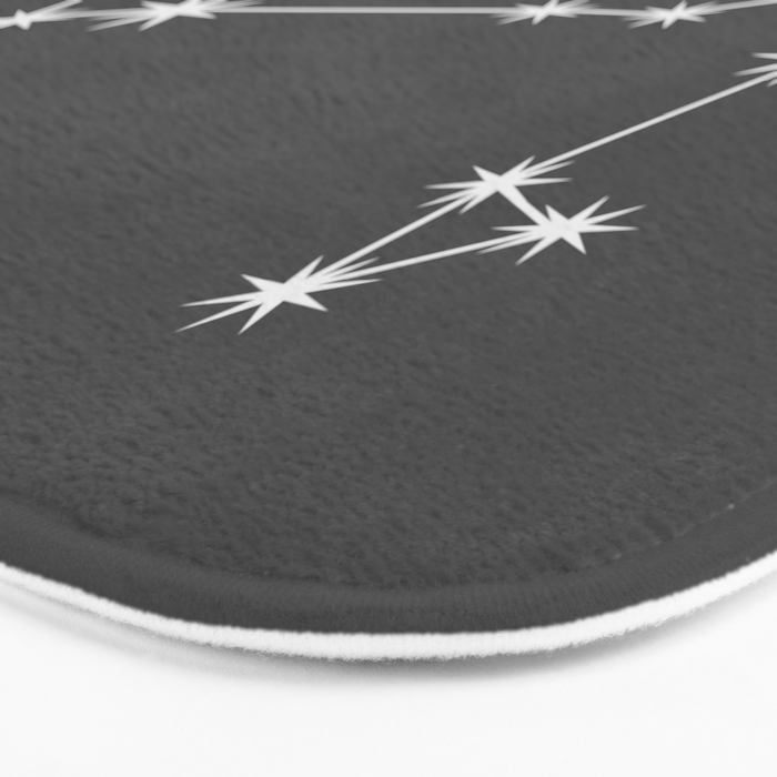 Pisces Zodiac Star Constellation Line Art Grey Bath Mat Gallery Image 3