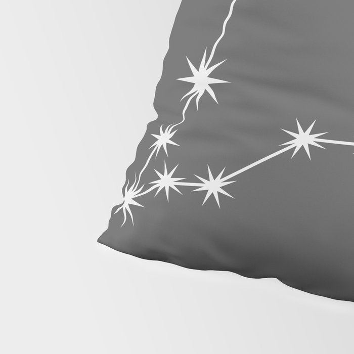 Pisces Zodiac Star Constellation Line Art Grey Pillow Sham Gallery Image 4