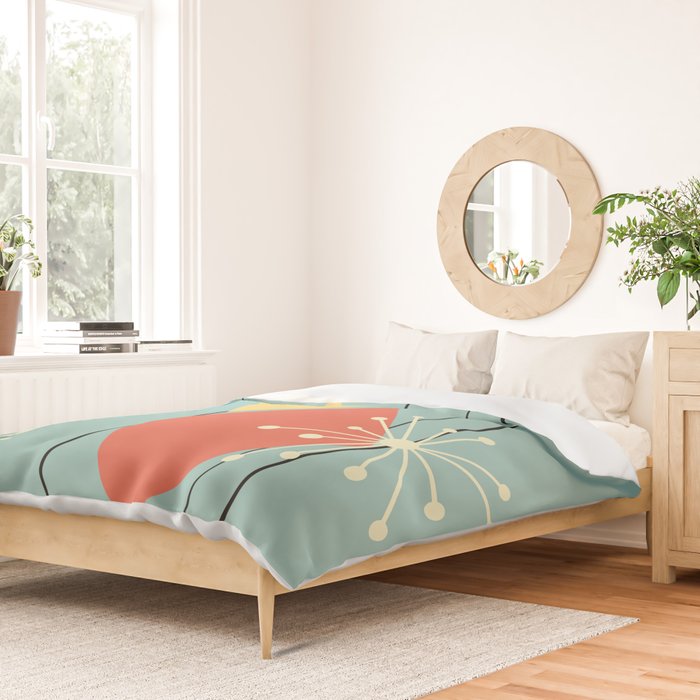 Mid Century Modern Diamonds 1960s colors Duvet Cover Gallery Image 2