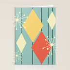 Mid Century Modern Diamonds 1960s colors Stationery Card Gallery Image 2