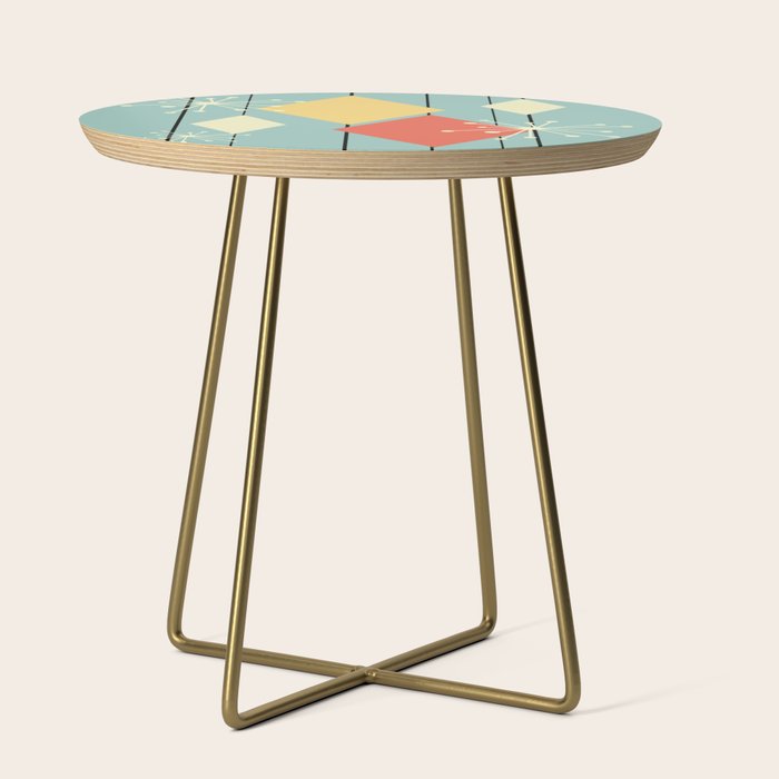 Mid Century Modern Diamonds 1960s colors Side Table Gallery Image 1
