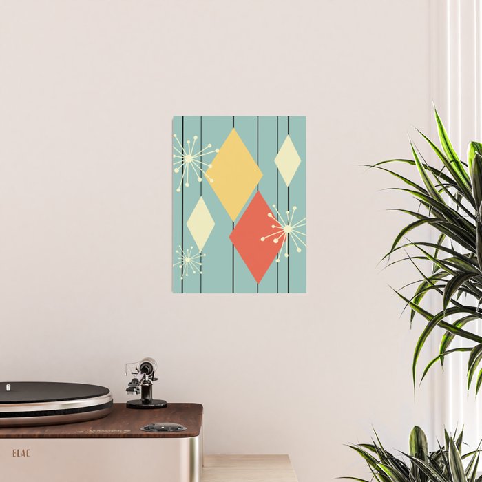 Mid Century Modern Diamonds 1960s colors Poster Gallery Image 2
