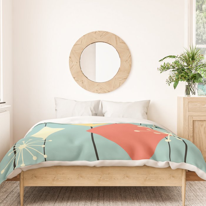 Mid Century Modern Diamonds 1960s colors Duvet Cover Gallery Image 3