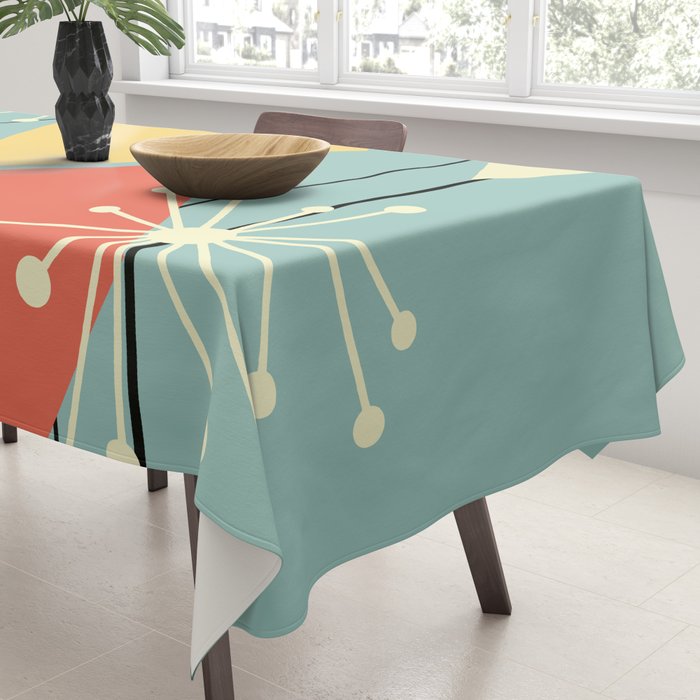 Mid Century Modern Diamonds 1960s colors Tablecloth Gallery Image 3